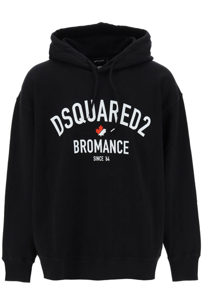 Dsquared2 Bromance-print Logo Hoodie In Black