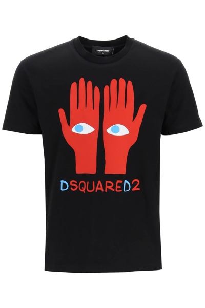 Dsquared2 Eyes Cotton T-shirt In Multi-colored