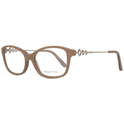 Emilio Pucci Beige Women Optical Frames In Brown