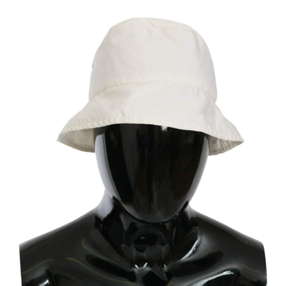 Ermanno Scervino Beige Bucket Cap Summer Hat In White