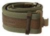 ERMANNO SCERVINO GREEN LEATHER RUSTIC BRONZE BUCKLE ARMY BELT