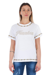 Frankie Morello Studded Front Logo  Tops & T-shirt In White