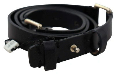 Gf Ferre' Black Solid Genuine Leather Waist Fashion Belt