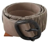 Gf Ferre' Brown Solid Leather Waist Metal Buckle Belt In Brown