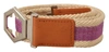 Gf Ferre' Multicolor Leather Silver Hexagon Logo Buckle Belt In Multicolor