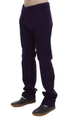 Gf Ferre' Purple Cotton Stretch Purple Fit  Pants In Purple