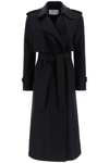 Harris Wharf London Double-breasted Self-tie Regular-fit Wool Coat In Black
