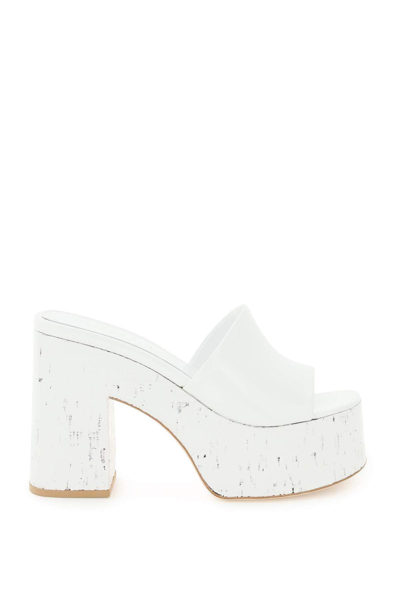 Haus Of Honey Patent Leather Lacquer Doll Blanca Mules In White