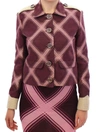 House Of Holland Check Trench Coat Blazer Purple Jacket In Multicolor