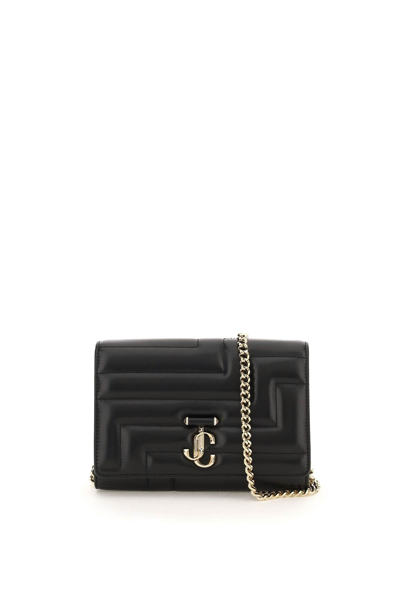 Jimmy Choo Varenne Quilted Nappa Leather Clutch In Black