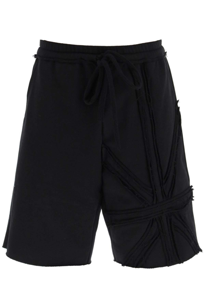 Jordanluca Union Jack Sweatshorts In Black