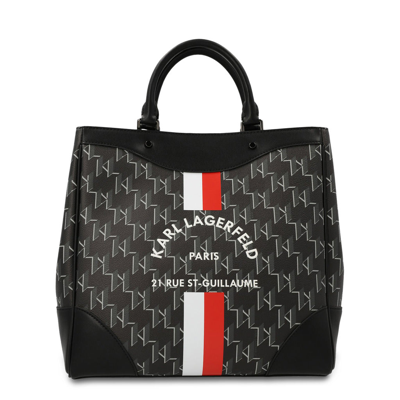 Karl Lagerfeld Rue St-guillame Monogram Handbag In Black