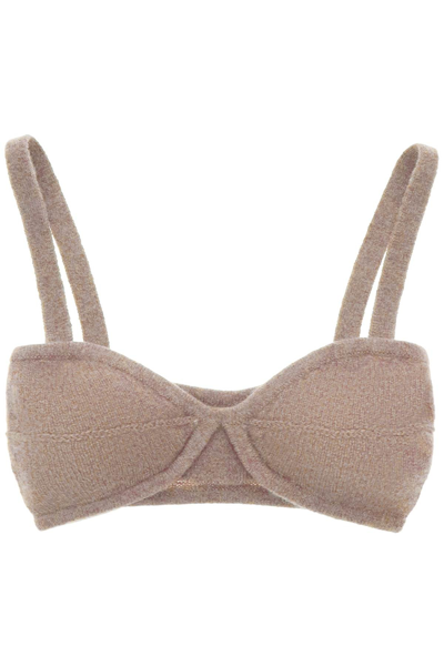 Khaite Eda Cashmere Bralette In Barley (grey)