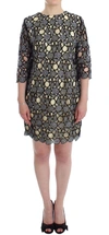 LANRE DA SILVA AJAYI BLACK CREAM SHEATH DRESS SHIFT MINI DRESS