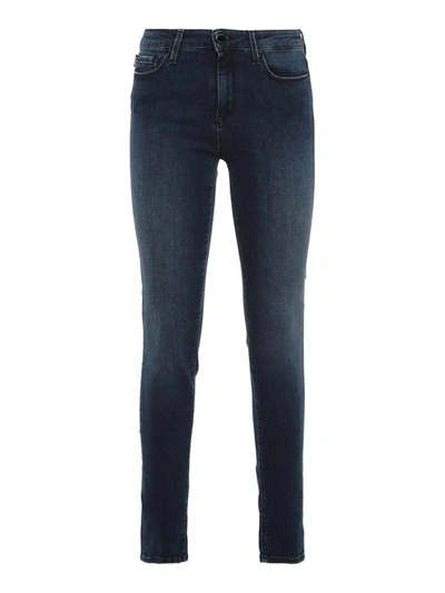 Love Moschino High Waist Zip And Button Closure Jeans & Trouser In Blue