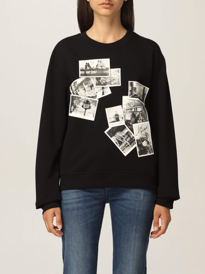 Love Moschino Brand Design On Front  Sweater In Black