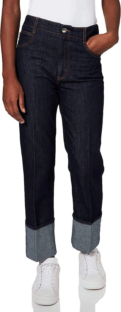 Love Moschino Cotton Jeans & Pant In Blue