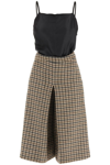 Maison Margiela Checked Panel Midi Dress In Multicolor