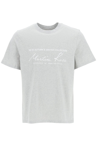 Martine Rose Grey Cotton T-shirt In Black
