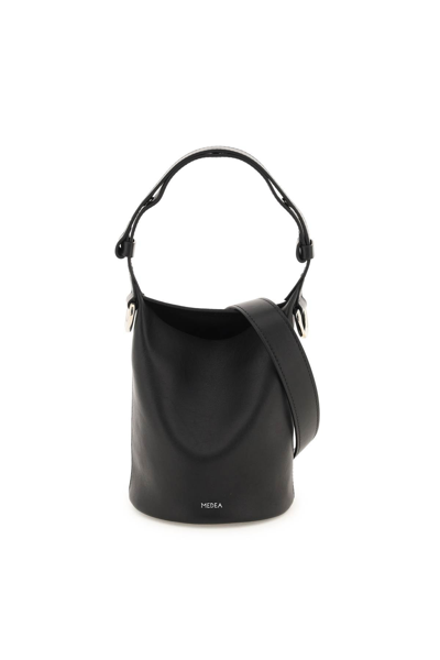 Medea Logo-print Leather Tote Bag In Black