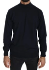 Mila Schön Elegant Dark Blue Pullover Sweater In Blue