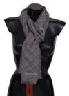 MISSONI GRAY PLAID WOOL UNISEX NECK WRAP SCARF