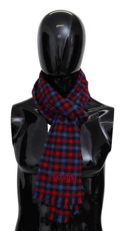 Missoni Multicolor Check Wool Unisex Neck Wrap Scarf