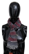 MISSONI MULTICOLOR STRIPED WOOL BLEND UNISEX NECK WRAP SCARF