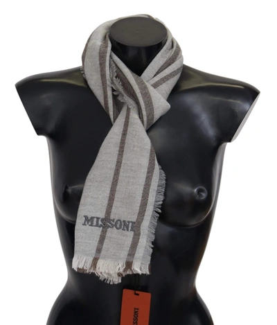 Missoni Multicolor Striped Wool Unisex Neck Wrap Scarf