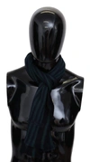 Missoni Gray Wool Unisex Neck Wrap Shawl Fringes Logo Scarf In Multicolor