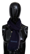 Missoni Multicolor Striped Wool Unisex Wrap Fringes Scarf In Multicolor
