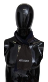 Missoni Gray Wool Unisex Neck Wrap Shawl Fringes Logo Scarf In Multicolor