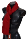 MISSONI RED CASHMERE UNISEX NECK WRAP FRINGES SCARF