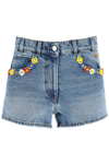 Msgm Daisy Colourful Beads Short In Blue