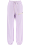 Msgm Fantastic Green Print Cotton Sweatpants In Purple