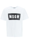 Msgm Box Logo T-shirt In White In White