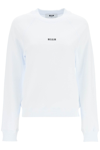 Msgm Mini Logo Cotton Sweatshirt In White