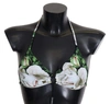 Dolce & Gabbana Multicolor Floral Print Halter Swimwear Bikini Top In Multicolor