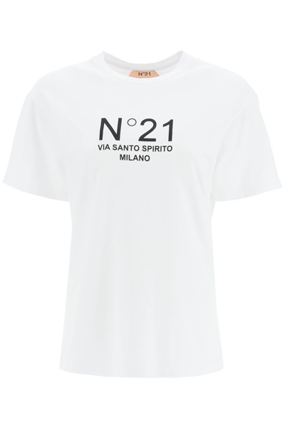 N°21 Logo Print T-shirt In White