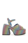 Nodaleto Rainbow-effect Crossover-strap Sandals In Multicolor