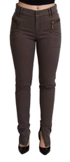 Plein Sud Cotton Stretch Skinny Denim Jeans In Brown