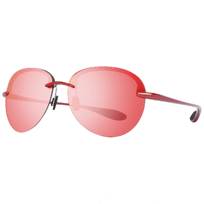 Police Pl302g Mirrored Oval  Sunglasses In Red