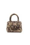 POMPEI DONATELLA LOGO-PLAQUE SNAKE TEXTURE HANDBAG