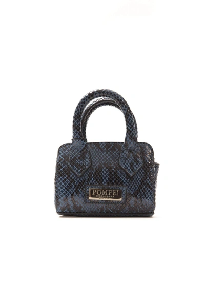 Pompei Donatella Snake Texture Logo-plaque  Handbag In Blue
