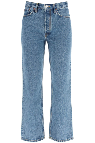 Re/done 90s Crop Low Sling Jeans In Blue