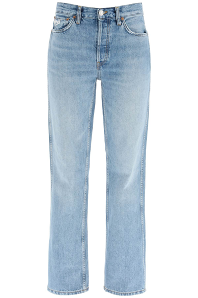 Re/done Distressed-effect High-waisted Jeans In Blue