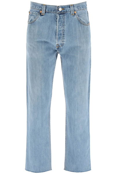 Re/done Levi's High Rise Stove Pipe Jeans In Blue
