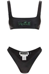 Rotate Birger Christensen Pearla Recycled Polyester Blend Bikini In Black
