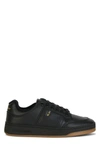 SAINT LAURENT BLACK CALF LEATHER LOW TOP SNEAKERS