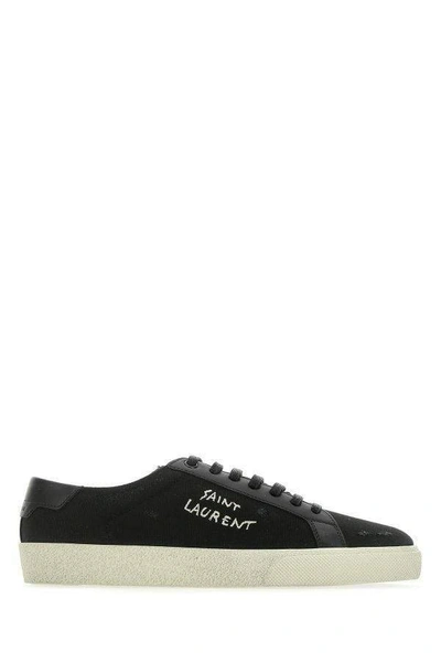 Saint Laurent Court Classic Sl06 Canvas Trainers In Black